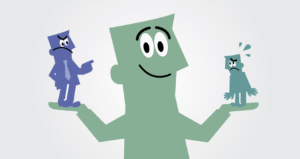 Volwassene in balans met superego en id